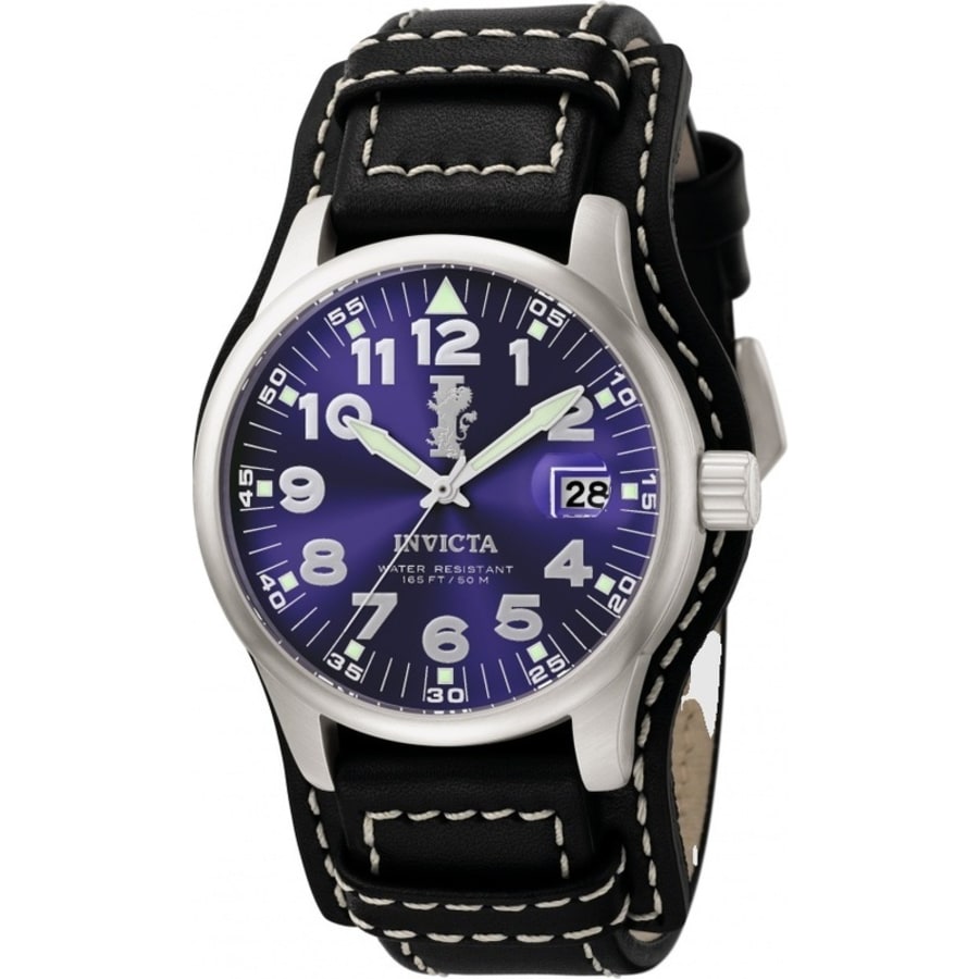 Invicta I-Force Blue Dial Leather Cuff Men's Watch 6104