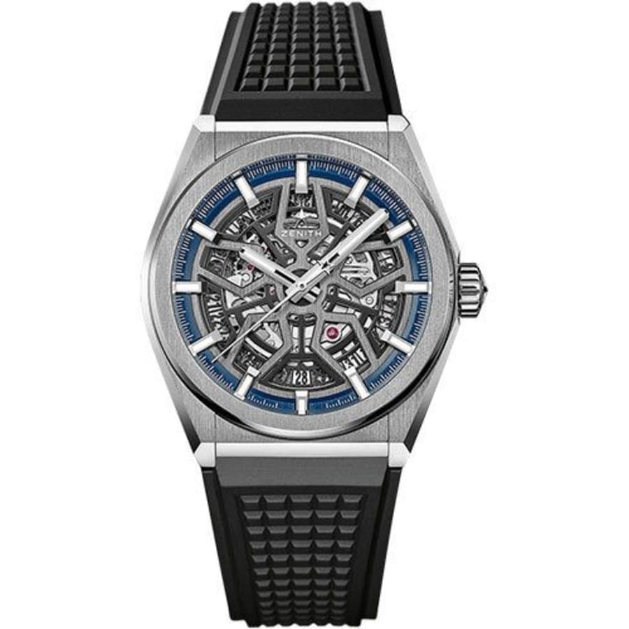 NEWMAN 腕時計 Zenith Defy Classic Skeleton Dial Black Rubber Men's Watch