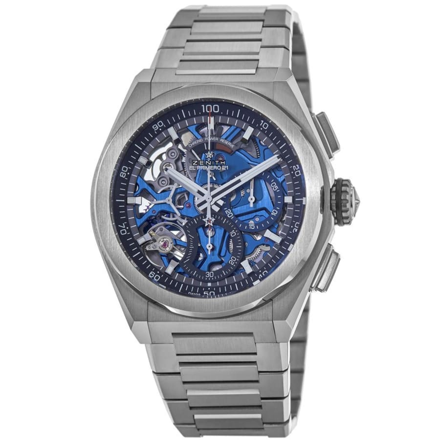 Zenith Defy El Primero 21 Blue Skeleton Chronograph Titanium Men's Watch  95.9002.9004/78.M9000