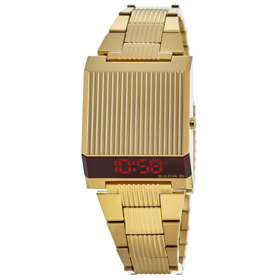 Bulova Special Edition Archive Digital Computron Gold Tone Stainless ...