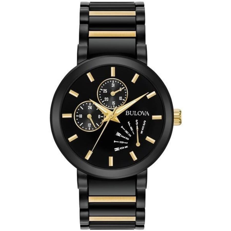 Bulova Modern Black Dial Two-Tone Stainless Steel Men's Watch 98C124