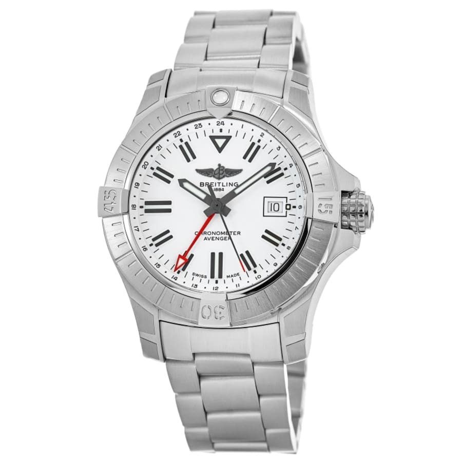 Breitling Avenger Automatic GMT 43 White Dial Steel Men's Breitling Avenger Automatic GMT 43 White Dial Steel Men's