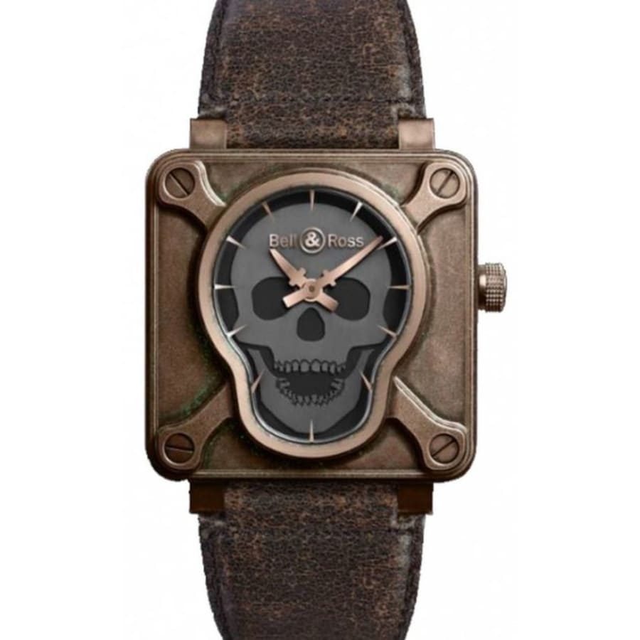Bell & Ross Aviation Men's Watch BR0192-SKULL-BR | WatchMaxx