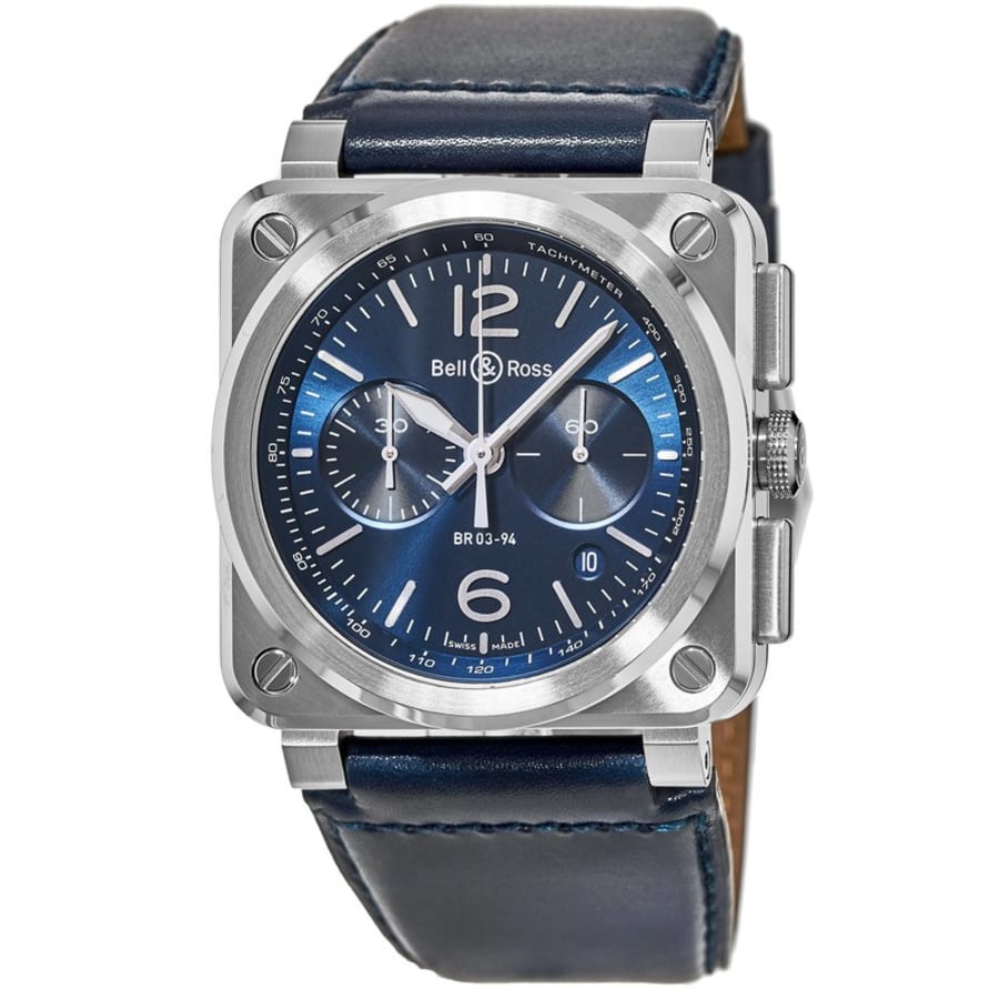 Bell & Ross BR 03-94 Blue Dial Blue Leather Strap Men's Bell & Ross BR 03-94 Blue Dial Blue Leather Strap Men's