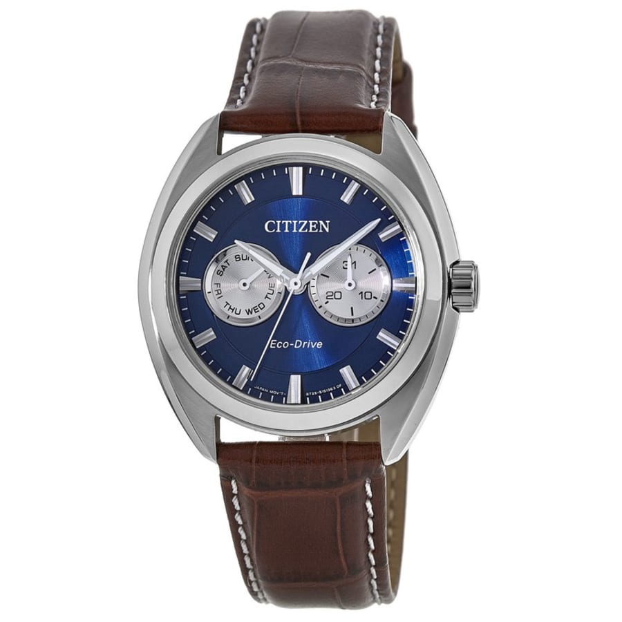Citizen Paradex Blue Dial Brown Leather Strap Men's Watch BU4010-05L