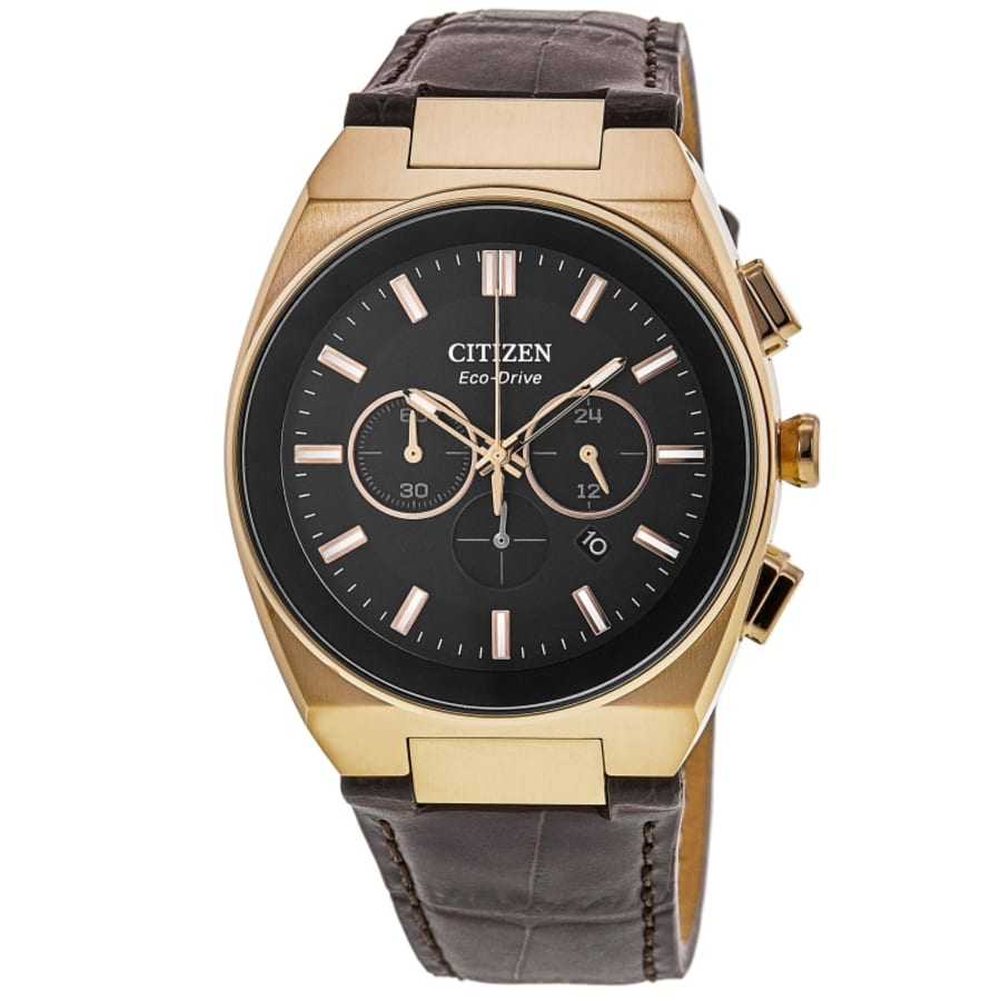 Citizen Axiom SC Chronograph Black Dial Leather Strap Men's Watch