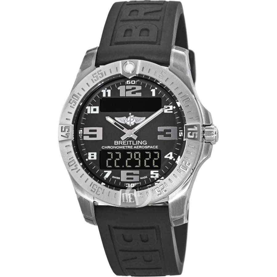 Breitling Professional Aerospace Evo Black Dial Rubber Strap Men's