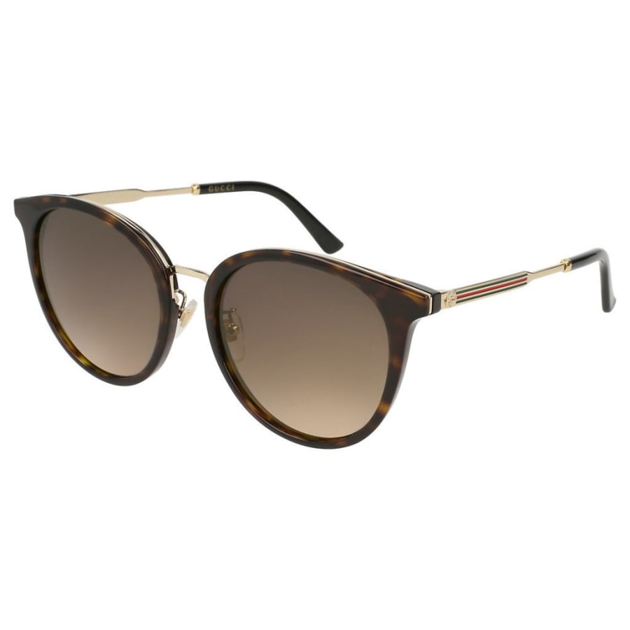 グッチGUCCI サングラス　GG0204SK 002 Gucci Havana and Gold Brown Gradient Round Unisex Sunglasses