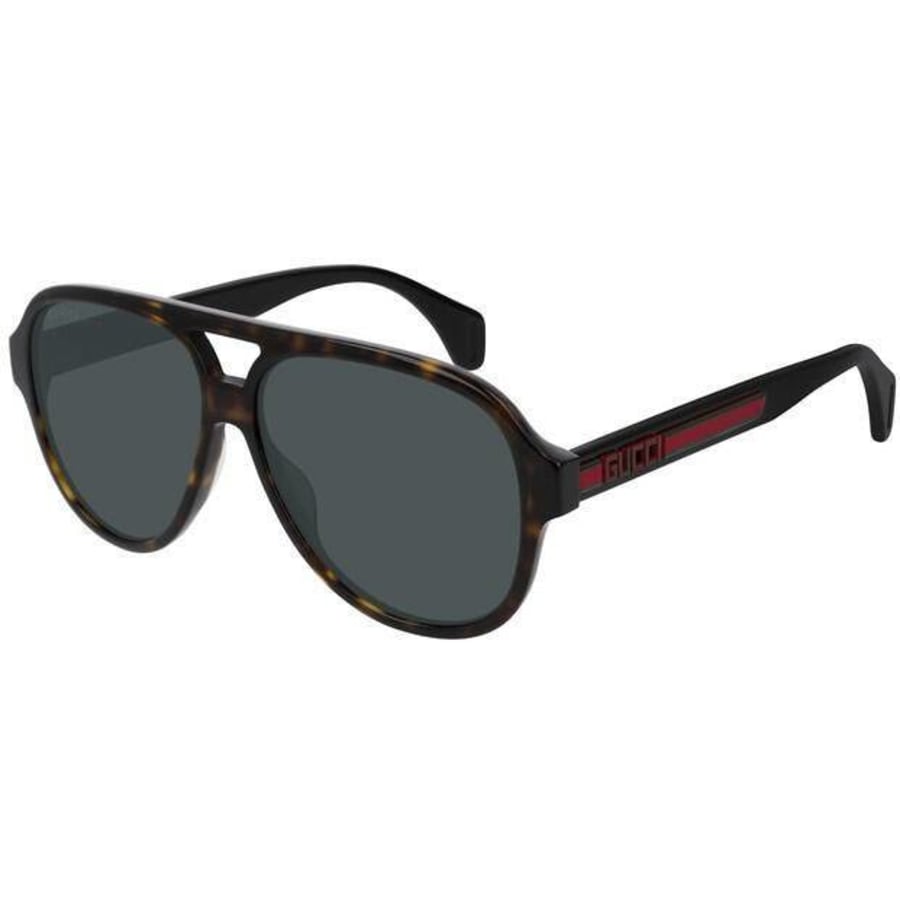 Gucci Havana/Black Acetate Aviator Men's Sunglasses GG0463S003