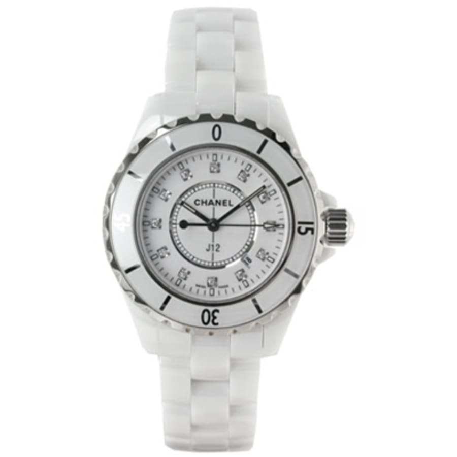 Chanel J12 Diamond White Ceramic Women's Watch H1628