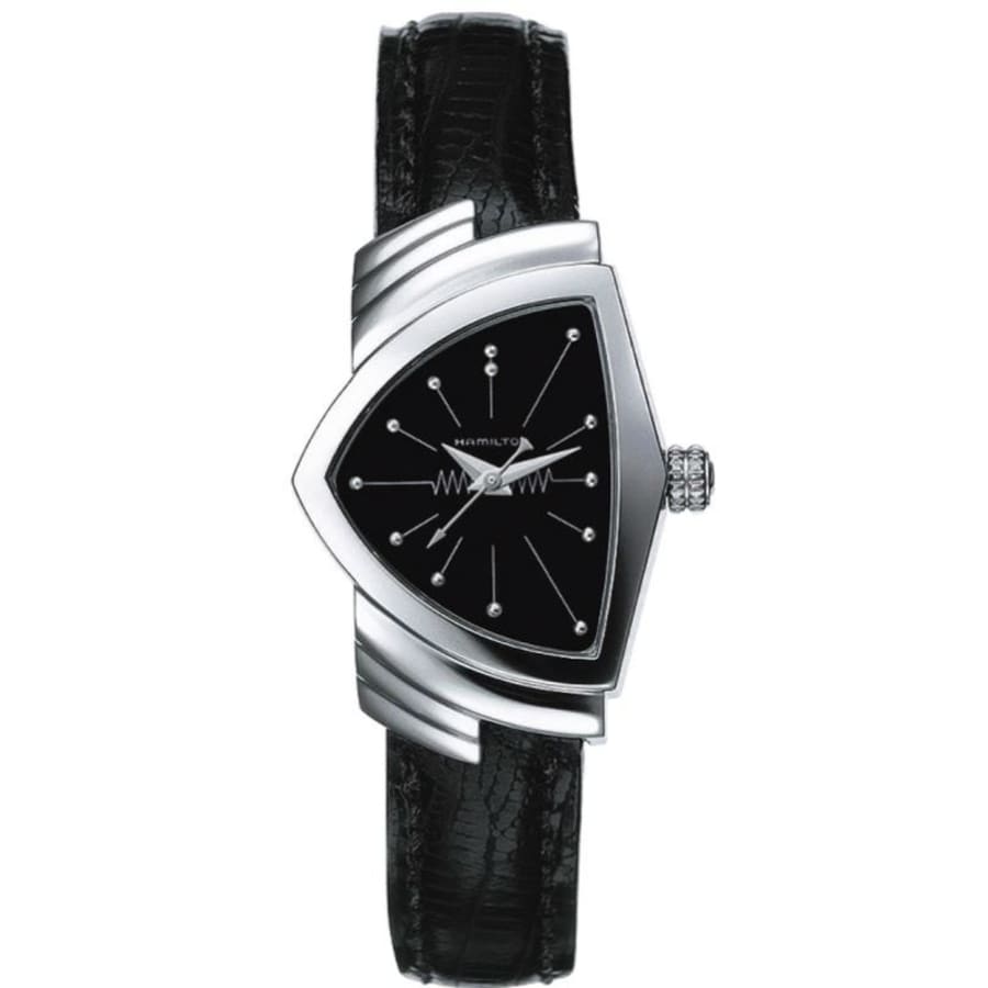 Hamilton Ventura Quartz Blue Dial Leather Strap Women's Watch