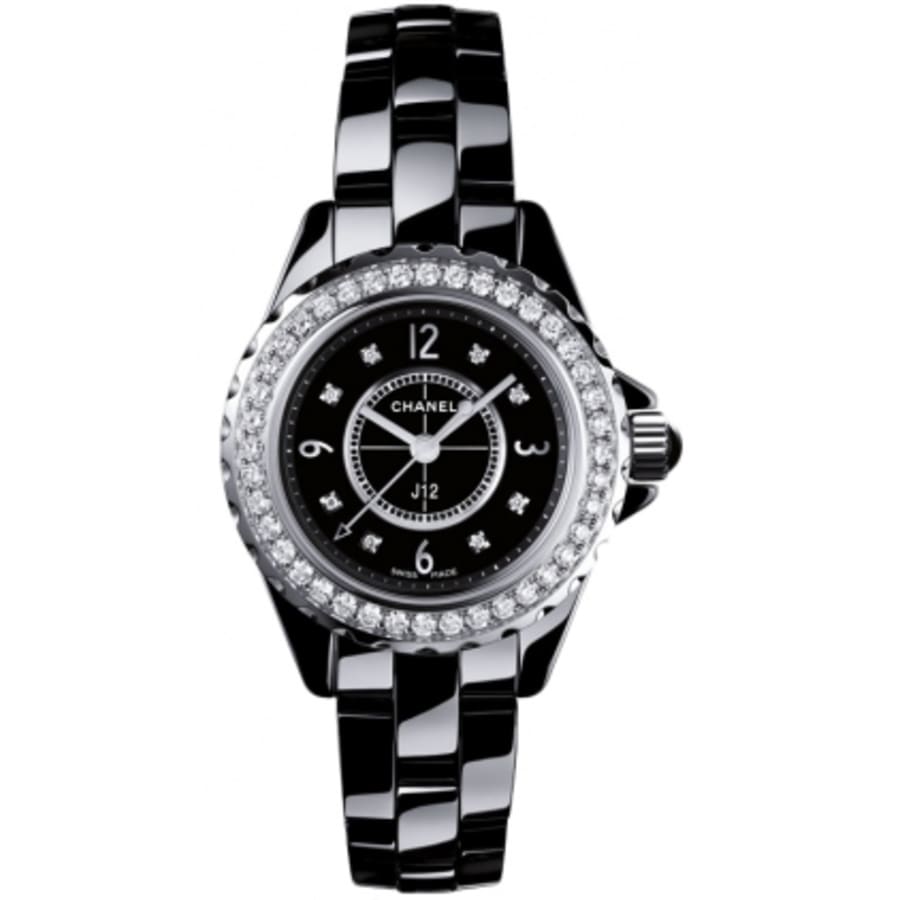 Chanel J12 Classic ceramic & Steel Brilliant-cut Diamond Bezel 