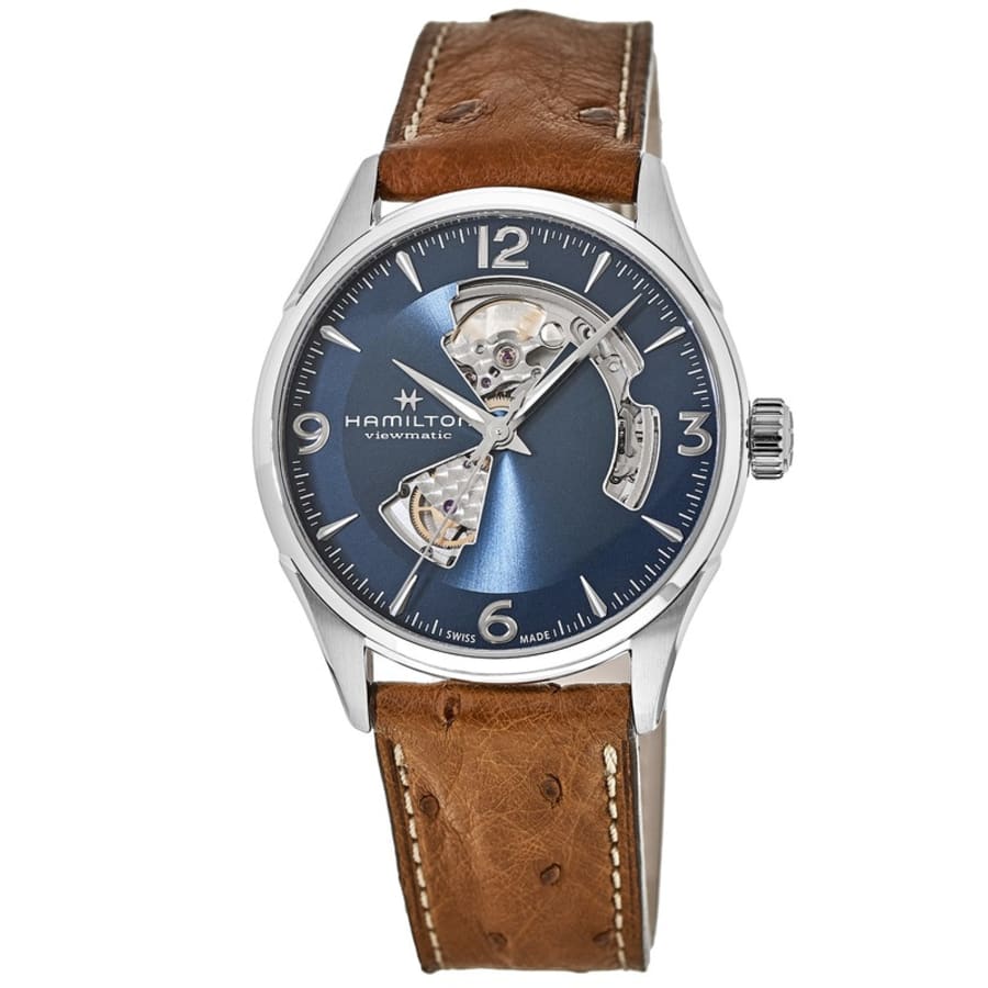 Hamilton Jazzmaster Open Heart Blue Dial Leather Strap Men's Watch H32705041