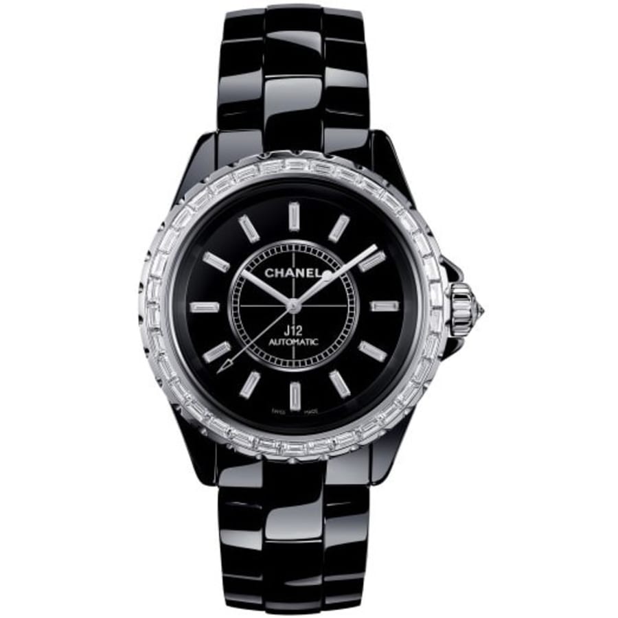 Chanel J12 Jewelry Black Dial Diamond Black Ceramic Strap Women's Watch  H3384