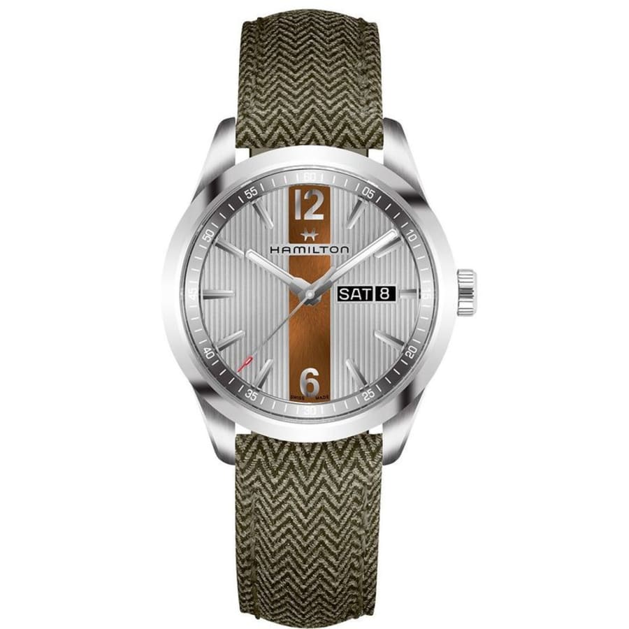 Hamilton Broadway Day Date Quartz Grey Dial Fabric Strap Hamilton Broadway Day Date Quartz Grey Dial Fabric Strap
