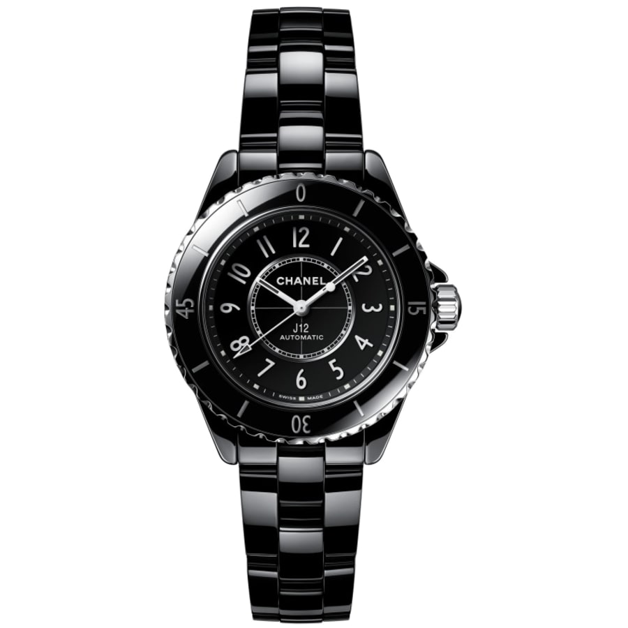 Chanel J12 33mm Black Ceramic Automatic Women's Watch H5696