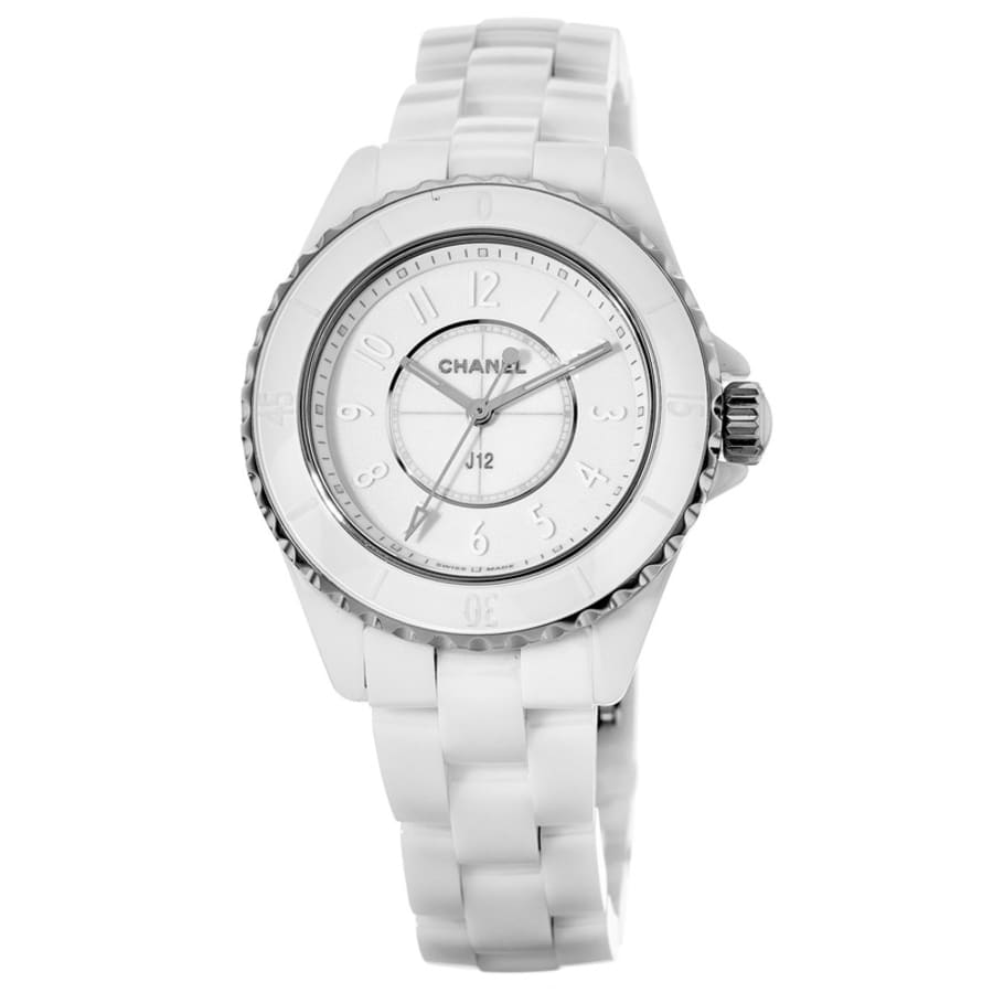  Chanel J12 Phantom White Dial Ladies Watch H6345 : Clothing,  Shoes & Jewelry