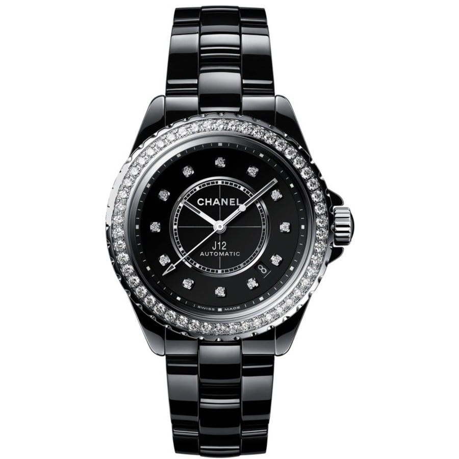 Chanel Ladies J12 Automatic Black Ceramic 38mm Black Arabic Numeral Dial Watch Reference #: H5697