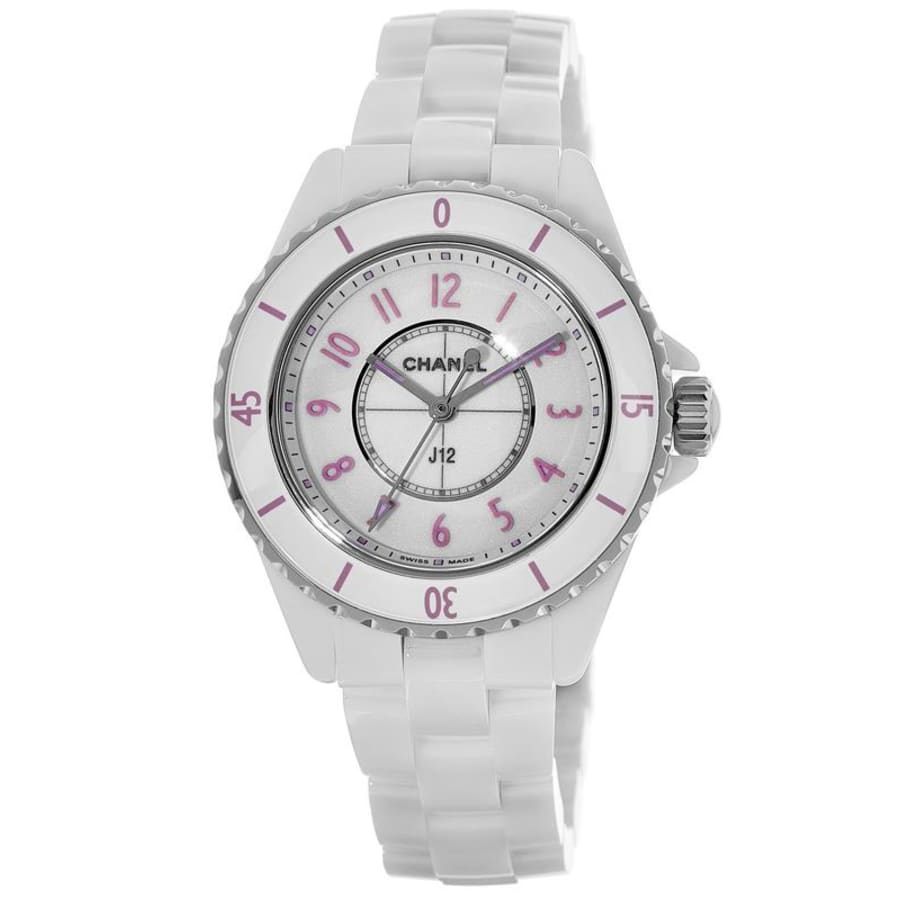 CHANEL, Accessories, Chanel J2 Diamond White Ceramic Watch H967