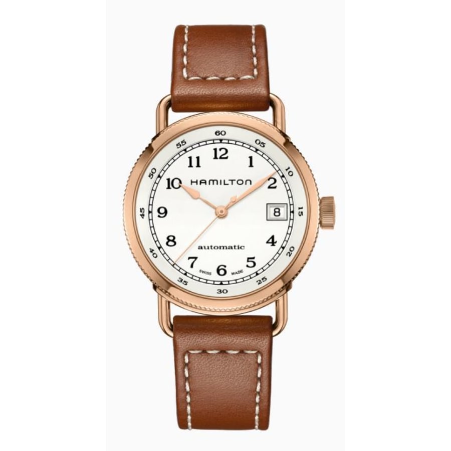 Hamilton Khaki Navy Pioneer Auto Silver Dial Leather Strap Unisex
