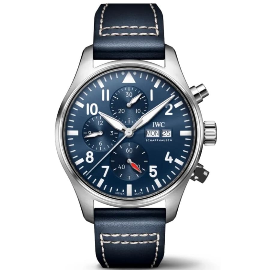IWC Pilot's Chronograph Blue Dial Leather Strap Men's Watch IW378003