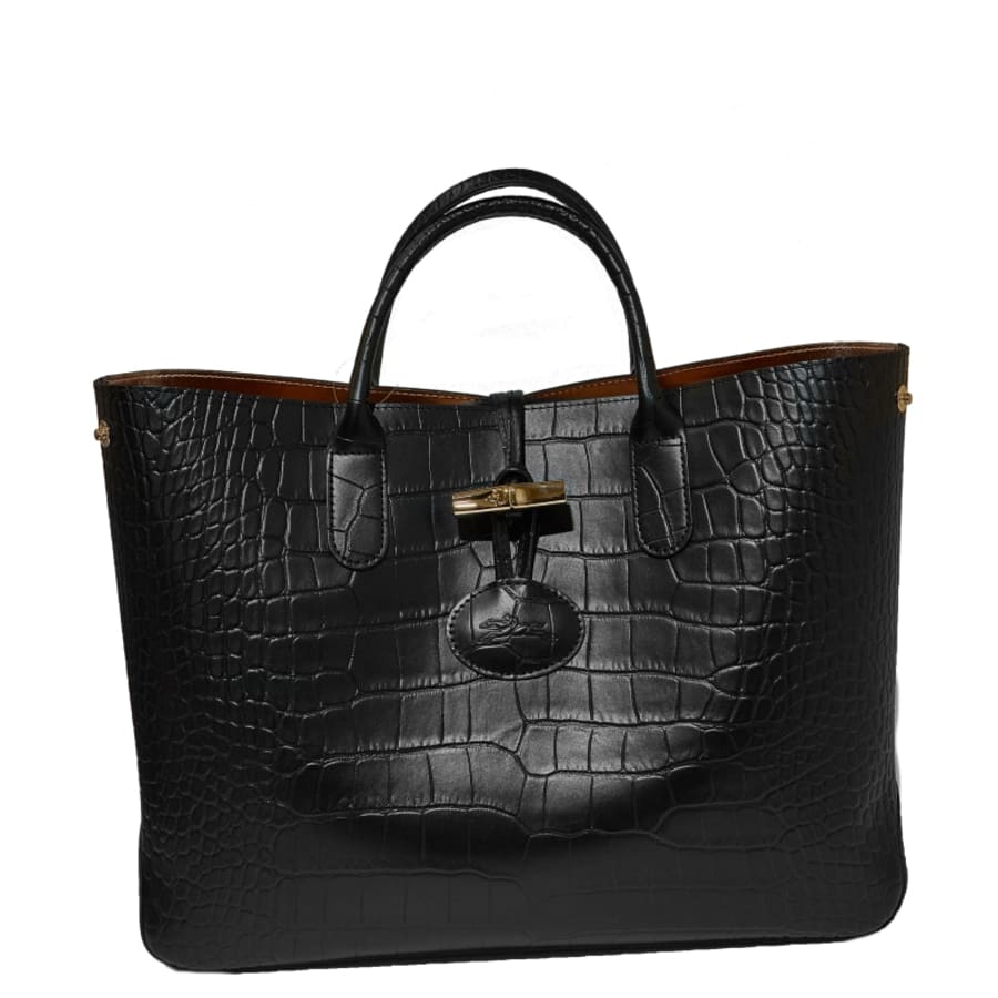 Longchamp Roseau Croc-Embossed Top-Handle Women's Tote Bag L1986924001