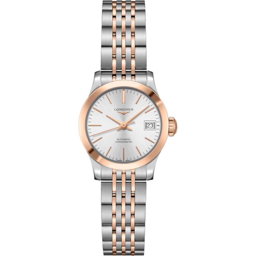 ロンジン LONGINES L2.320.5 レコード デイト 自動巻き レディース 箱・保証書付き_949643 RECORD | Ø 26.00 mm, White Mother-of-pearl | L2.320.5.89.7