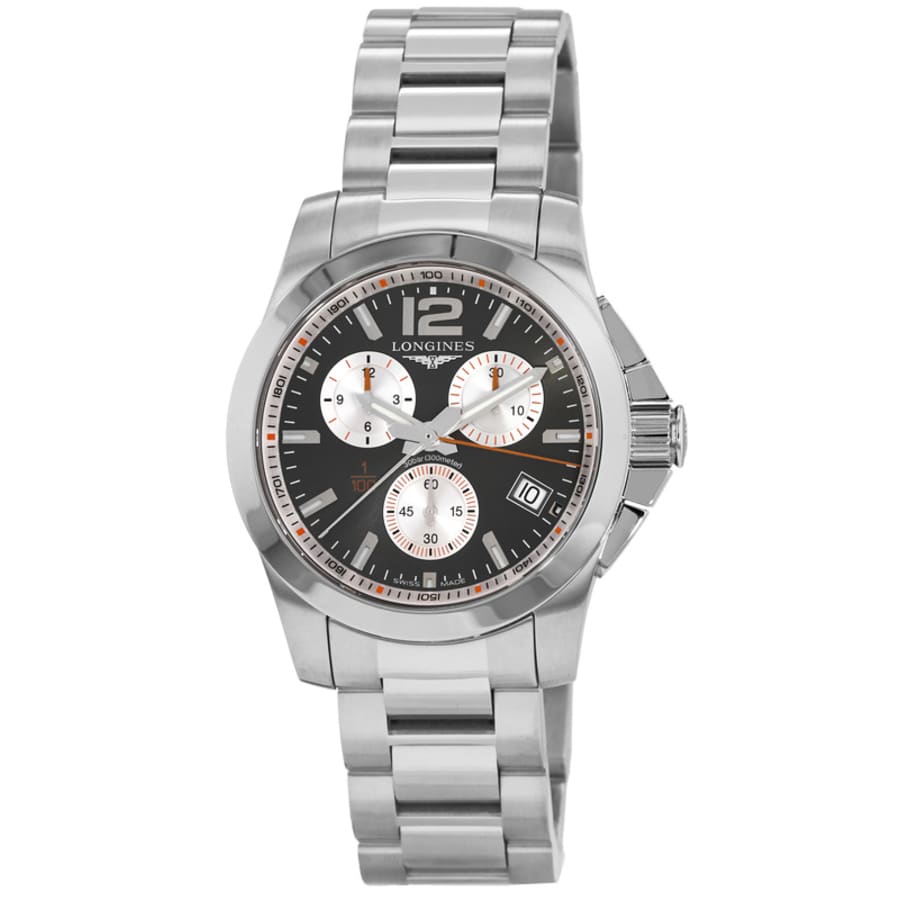 Longines Conquest Quartz Chronograph Roland Garros Grey Dial Steel Mens Watch L3.700.4.79.6