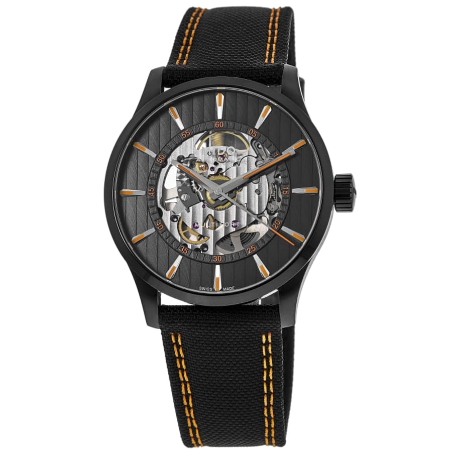 Mido Multifort Skeleton Vertigo Black Dial Fabric Strap Men's 