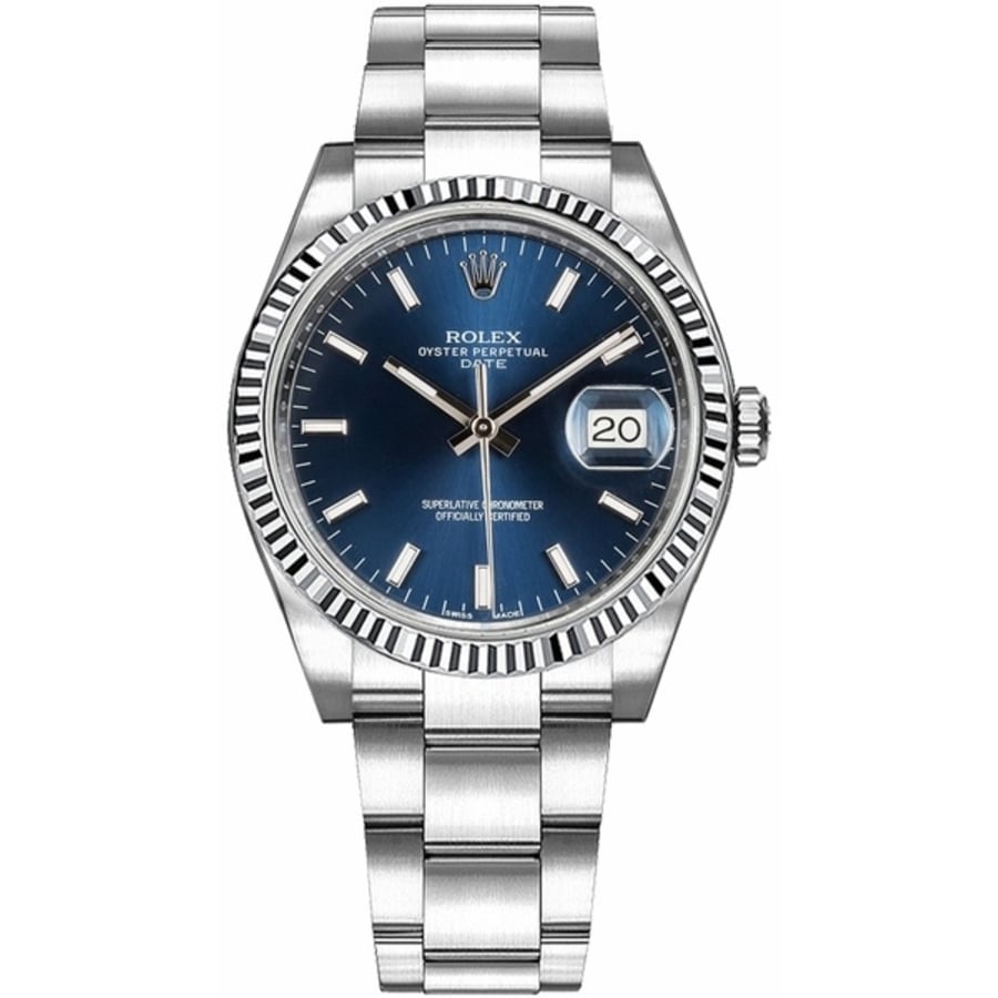 rolex date blue