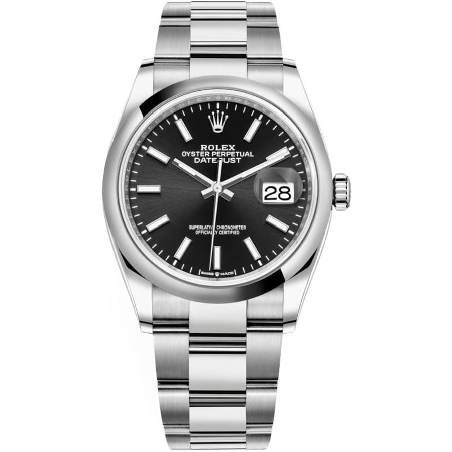 Rolex Datejust 36 Stainless Steel Black Dial Women's Watch M126200-0004