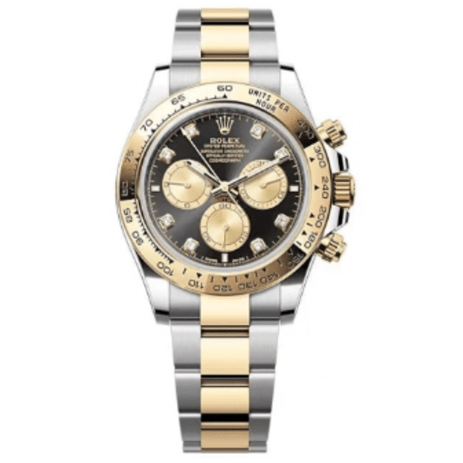 Rolex Cosmograph Daytona Stainless Steel and Yellow Gold Black and