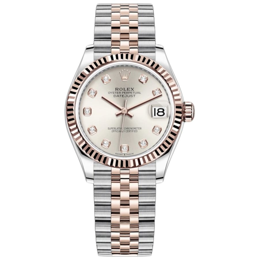 rolex silver womens watch