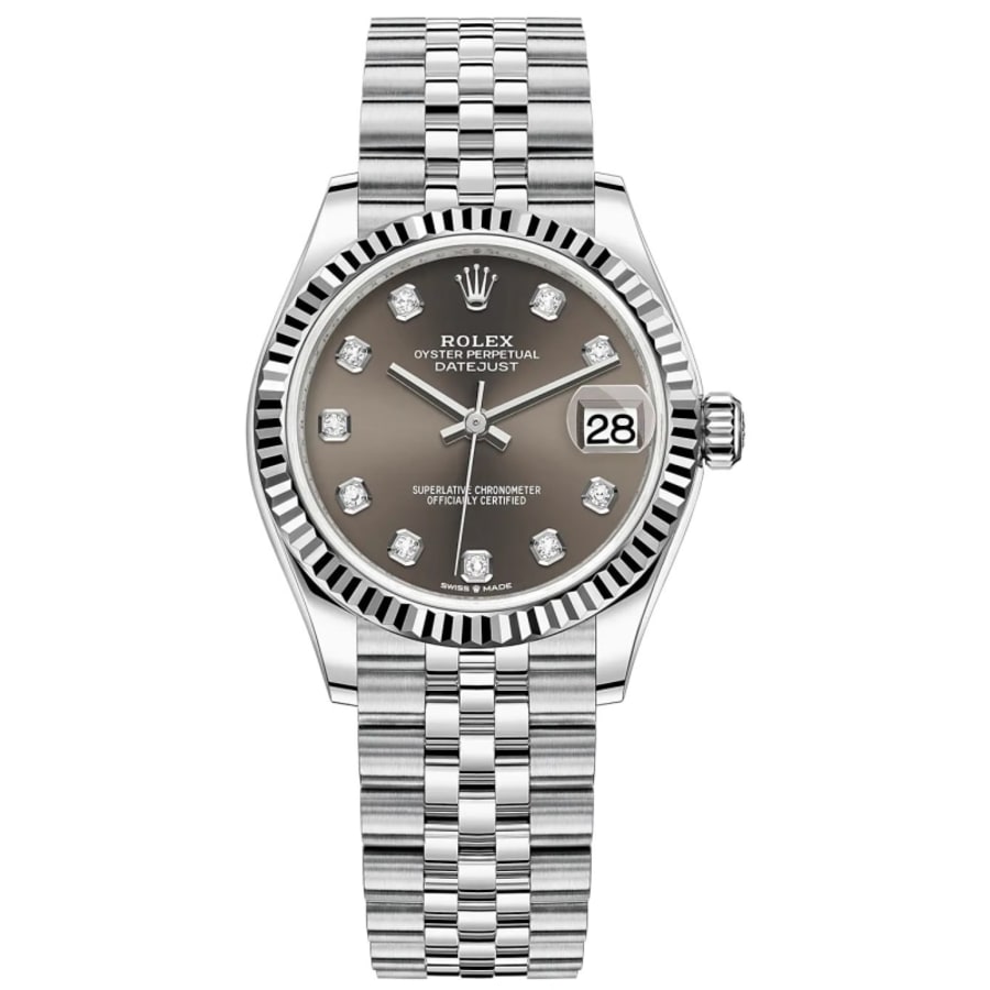 Rolex Datejust 31 Stainless Steel and White Gold Dark Grey Diamond 