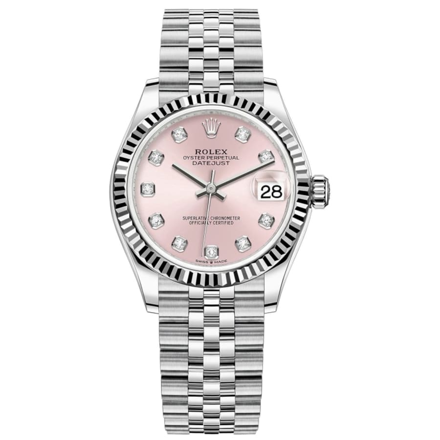 Rolex Datejust 31 Stainless Steel and White Gold Pink Diamond Dial 