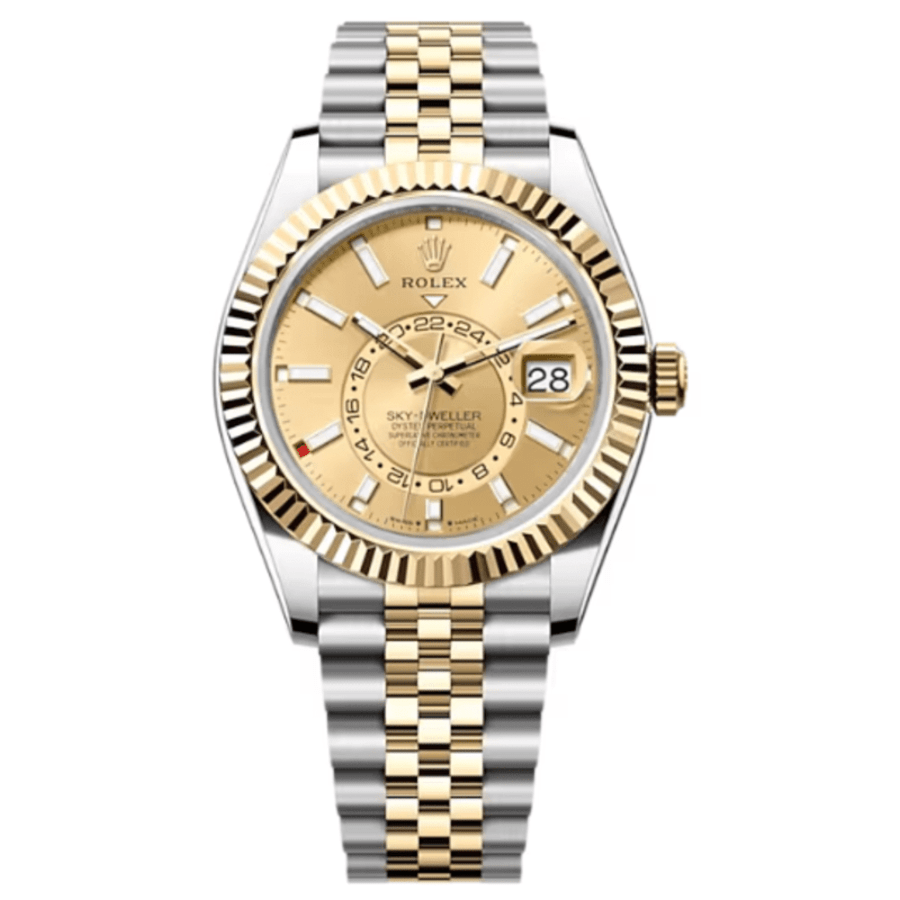 Rolex Sky-Dweller Yellow Rolesor Champagne Dial Jubilee Men's Watch ...