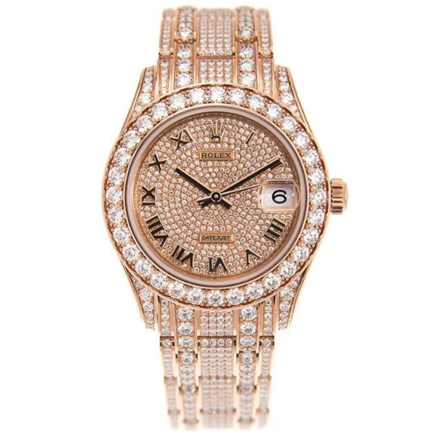 Rolex Pearlmaster Rose Gold Diamond Paved Women's Watch M81405RBR-0001