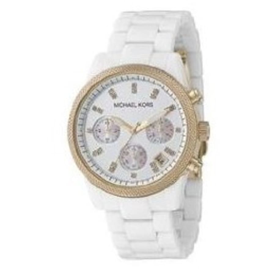 ラン　MICHAEL KORS ホワイトダイヤル 時計 Michael Kors Ladies Chronograph Women's Watch MK5189 | WatchMaxx