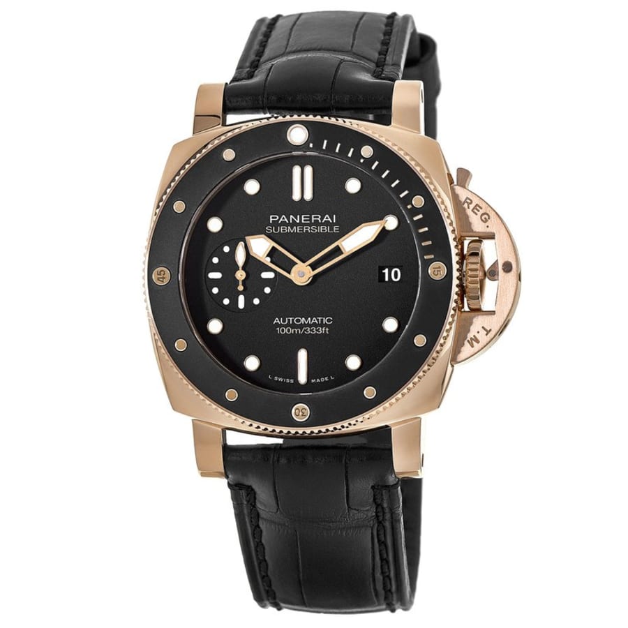Panerai Submersible 42MM 18kt Rose Gold Case Leather Strap Panerai Submersible 42MM 18kt Rose Gold Case Leather Strap