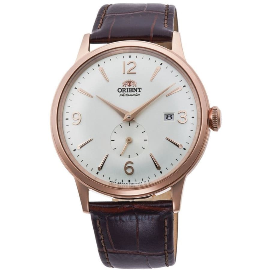 Orient Bambino Small Seconds White Dial Brown Leather Strap Men's