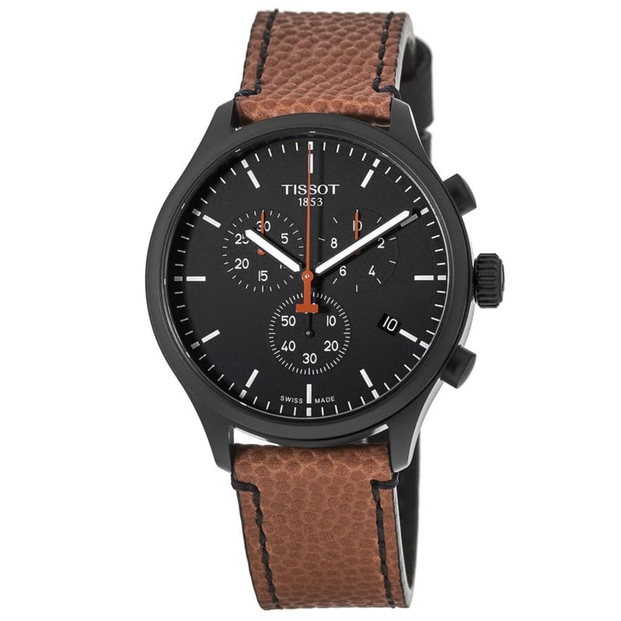 Tissot Chrono XL NBA Collector Black Dial Orange Leather Strap