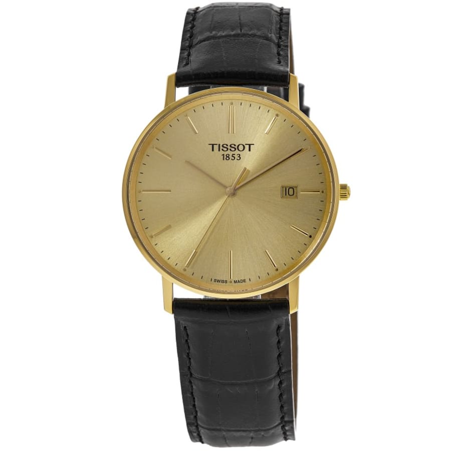 Tissot Gold Dial Watch with Brown Leather Strap Men main image 4