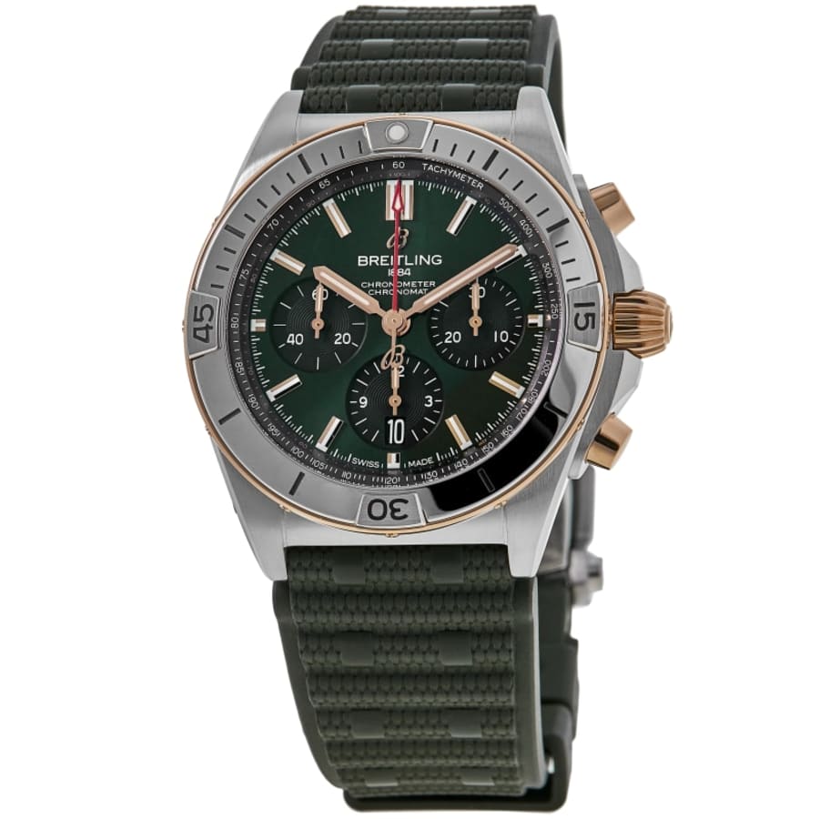 Breitling Chronomat B01 42 Automatic Chronograph Green Dial 18K