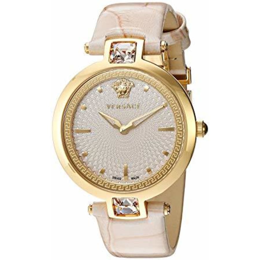 Versace Olympo Crystal Gleam White Dial Leather Strap Versace Olympo Crystal Gleam White Dial Leather Strap