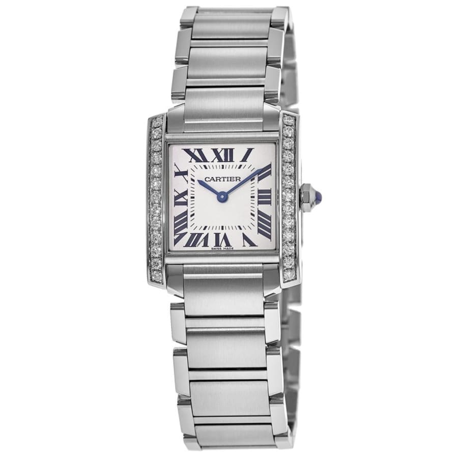 Cartier Tank Francaise Diamond Stainless Steel Women's Watch W4TA0008