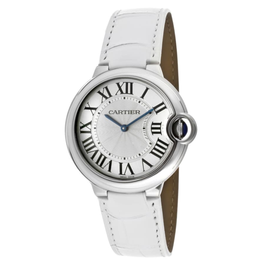 Cartier Ballon Bleu 36mm Leather Strap Midsize Women's Watch W6920087