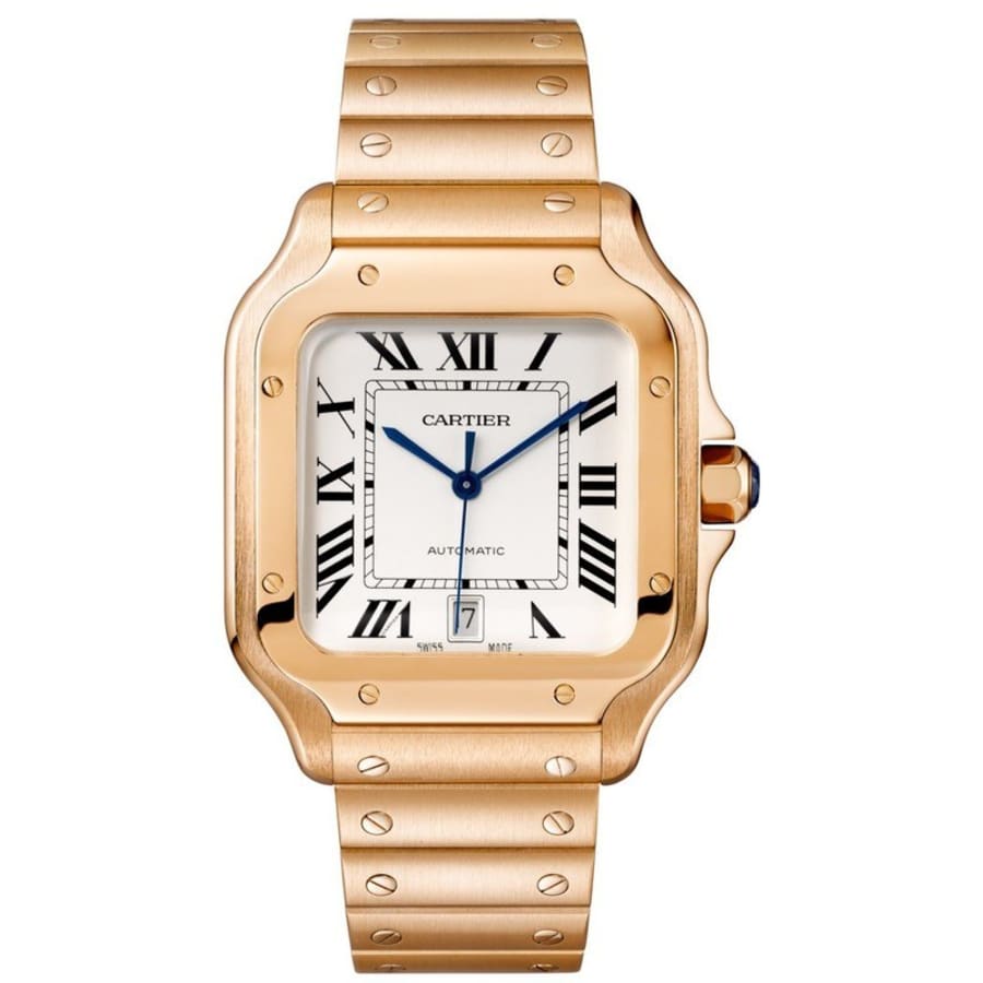 cartier rose gold mens watch