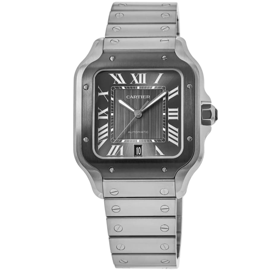 Cartier Santos De Cartier Large Grey Dial Steel Men's Watch WSSA0037