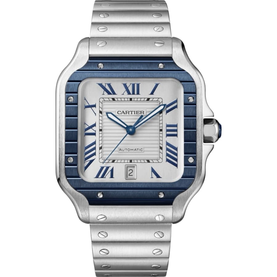 Cartier Santos De Cartier Grey Dial Steel Men's Watch WSSA0047