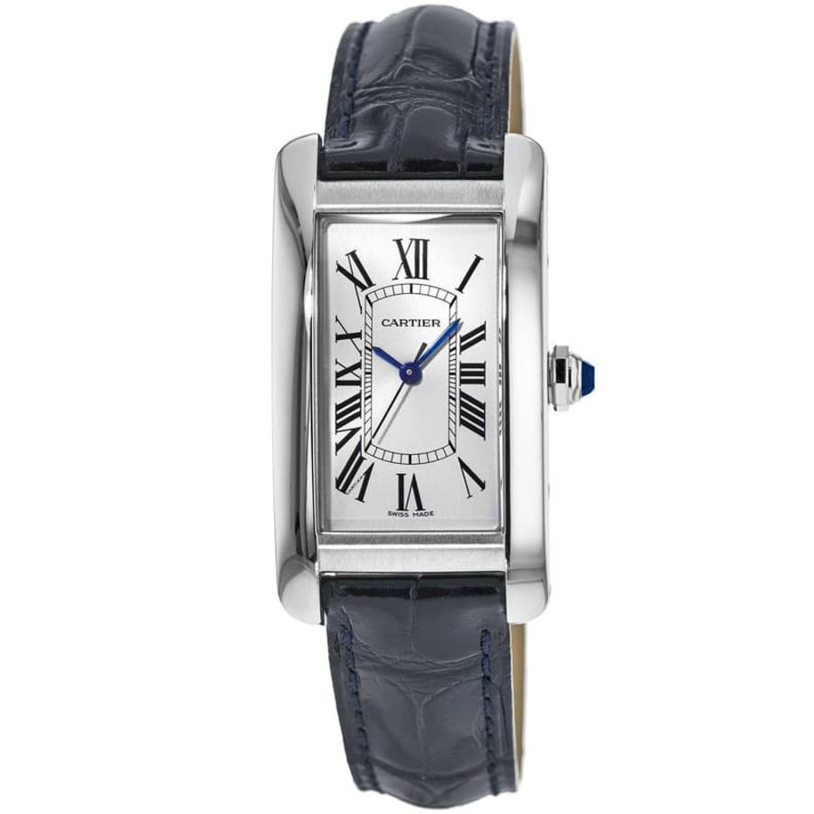 cartier blue leather watch